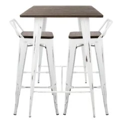 Oregon 3-Piece White Dining Table Set 5 Oregon 3-Piece White Dining Table Set -Furniture Series Store oregon 3 piece white dining table set 1