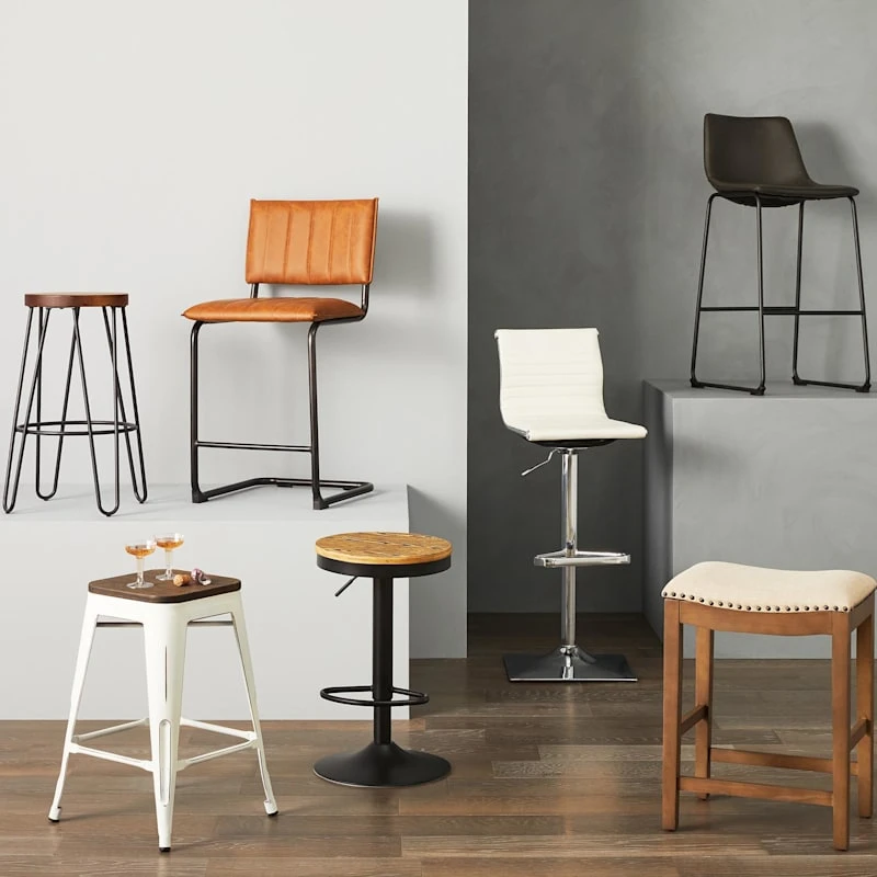 Oregon Vintage White Industrial Barstool, 24" 8 Oregon Vintage White Industrial Barstool, 24" - Image 6