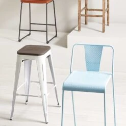 Oregon Vintage White Industrial Barstool, 24" 17 Oregon Vintage White Industrial Barstool, 24" -Furniture Series Store oregon vintage white industrial barstool 24 6