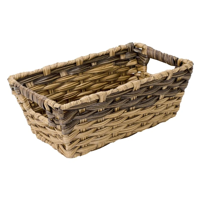 Pe Faux Rattan S Shelf Tote Brown 3 Pe Faux Rattan S Shelf Tote Brown