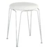 Penna Chrome & White Vanity Stool 1 Penna Chrome & White Vanity Stool -Furniture Series Store penna chrome white vanity stool