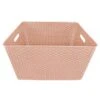 Pink Y-Weave Plastic Storage Basket, Extra Large 1 Pink Y-Weave Plastic Storage Basket, Extra Large -Furniture Series Store pink y weave plastic storage basket extra large