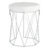 Prisma Chrome Wire Vanity Stool/Padded White Faux Leather Seat 1 Prisma Chrome Wire Vanity Stool/Padded White Faux Leather Seat -Furniture Series Store prisma chrome wire vanity stool padded white faux leather seat