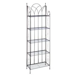 Providence 5-Tier Black Gothic Baker Rack With Metal Wire Shelves