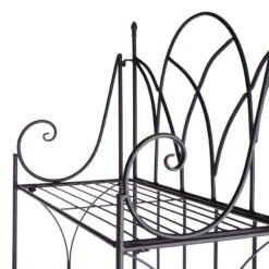 Providence 5-Tier Black Gothic Baker Rack With Metal Wire Shelves -Furniture Series Store providence 5 tier black gothic baker rack with metal wire shelves 4
