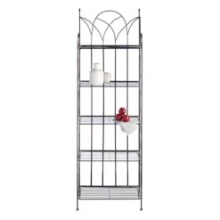 Providence 5-Tier Black Gothic Baker Rack With Metal Wire Shelves -Furniture Series Store providence 5 tier black gothic baker rack with metal wire shelves 5