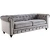 Providence Chesterfield Grey Velvet Tufted Sofa, 79" -Furniture Series Store providence chesterfield grey velvet tufted sofa 79