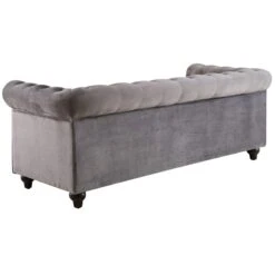 Providence Chesterfield Grey Velvet Tufted Sofa, 79" 8 Providence Chesterfield Grey Velvet Tufted Sofa, 79" -Furniture Series Store providence chesterfield grey velvet tufted sofa 79 2