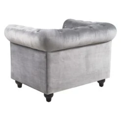 Providence Chesterfield Tufted Grey Velvet Rolled Armchair -Furniture Series Store providence chesterfield tufted grey velvet rolled armchair 2