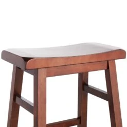 Providence Dark Oak Saddle Counter Stool, 24" -Furniture Series Store providence dark oak saddle counter stool 24 4