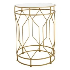 Providence Gold Metal Quatrefoil Nesting Table, Large
