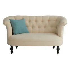 Providence Juliette Tufted Back Loveseat, Ivory -Furniture Series Store providence juliette tufted back loveseat ivory 2