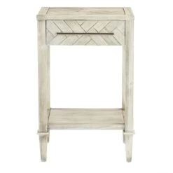 Providence Kate 1-Drawer 1-Shelf Parquet Wood Side Table -Furniture Series Store providence kate 1 drawer 1 shelf parquet wood side table 1