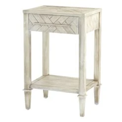 Providence Kate 1-Drawer 1-Shelf Parquet Wood Side Table -Furniture Series Store providence kate 1 drawer 1 shelf parquet wood side table 2