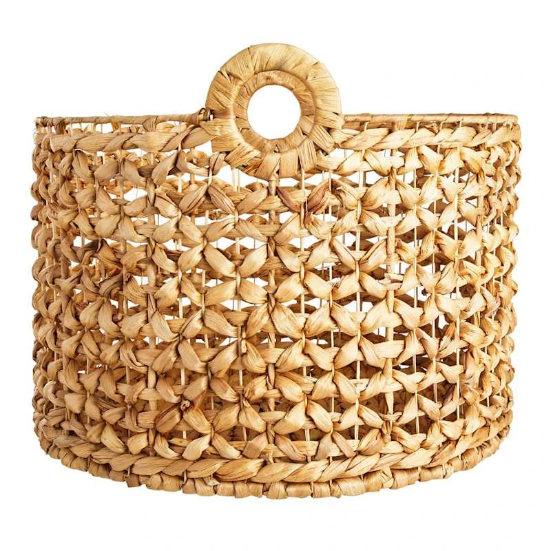 Providence Melia Round Flower Weave Storage Basket With Handles, Large 4 Providence Melia Round Flower Weave Storage Basket With Handles, Large - Image 2