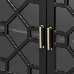 Providence Merrick Black Glass Pane Cabinet -Furniture Series Store providence merrick black glass pane cabinet 3