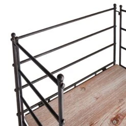 Providence Metal Baker Rack With Folding Wood-Top Shelves, 63" -Furniture Series Store providence metal baker rack with folding wood top shelves 63 3