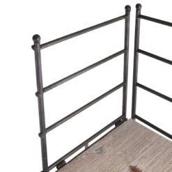 Providence Metal Corner Rack With Folding Wood-Top Shelves, 63" -Furniture Series Store providence metal corner rack with folding wood top shelves 63 4
