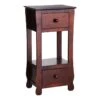 Providence Theodore 2-Drawer Thick Leg End Table, Brown -Furniture Series Store providence theodore 2 drawer thick leg end table brown