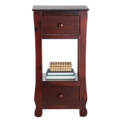 Providence Theodore 2-Drawer Thick Leg End Table, Brown 8 Providence Theodore 2-Drawer Thick Leg End Table, Brown -Furniture Series Store providence theodore 2 drawer thick leg end table brown 2