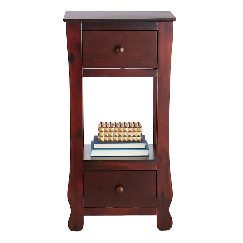 Providence Theodore 2-Drawer Thick Leg End Table, Brown 5 Providence Theodore 2-Drawer Thick Leg End Table, Brown - Image 3