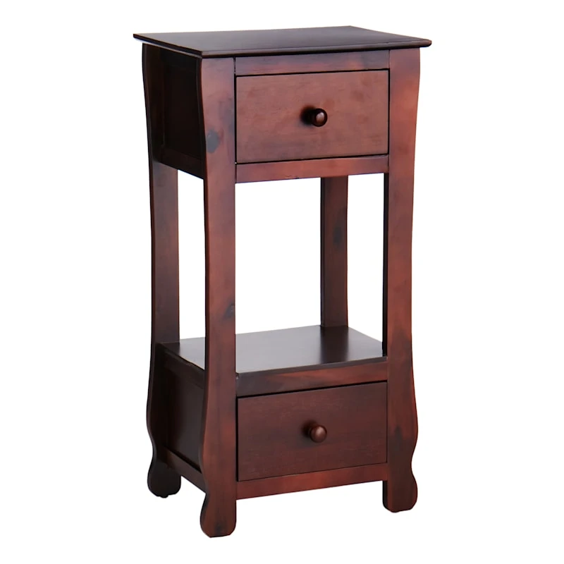 Providence Theodore 2-Drawer Thick Leg End Table, Brown 3 Providence Theodore 2-Drawer Thick Leg End Table, Brown
