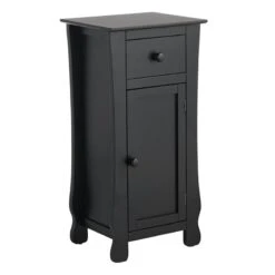 Providence Theodore Black 1-Drawer Cabinet End Table, 29"