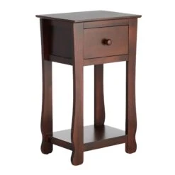 Providence Theodore Brown 1-Drawer Thick Leg End Table, 26"