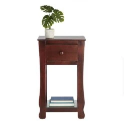 Providence Theodore Brown 1-Drawer Thick Leg End Table, 26" 11 Providence Theodore Brown 1-Drawer Thick Leg End Table, 26" -Furniture Series Store providence theodore brown 1 drawer thick leg end table 26 3