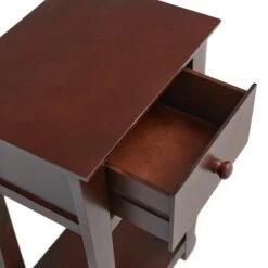 Providence Theodore Brown 1-Drawer Thick Leg End Table, 26" 13 Providence Theodore Brown 1-Drawer Thick Leg End Table, 26" -Furniture Series Store providence theodore brown 1 drawer thick leg end table 26 5