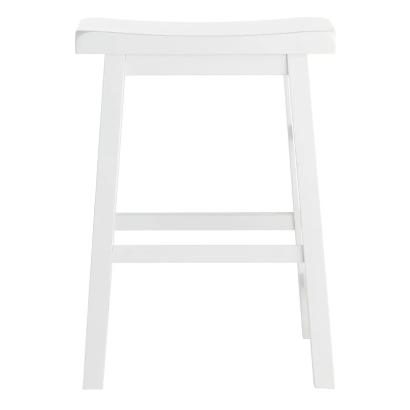 Providence White Saddle Backless Counter Stool, 24" 4 Providence White Saddle Backless Counter Stool, 24" - Image 2