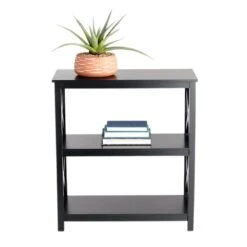 Providence Xavier Black 3-Tier Bookshelf, 29" -Furniture Series Store providence xavier black 3 tier bookshelf 29 5