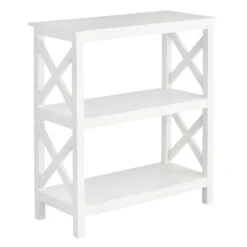Providence Xavier White 3-Tier Bookshelf, 29"
