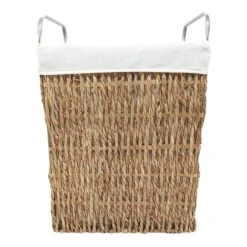 Rectangle Twisted Wicker Laundry Hamper, Medium