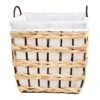 Rectangle Water Hyacinth Wicker Laundry Hamper, Medium -Furniture Series Store rectangle water hyacinth wicker laundry hamper medium