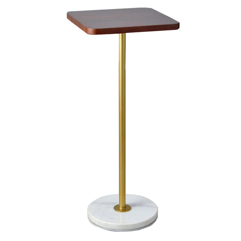 Remy Wood & Marble Drink Table 3 Remy Wood & Marble Drink Table