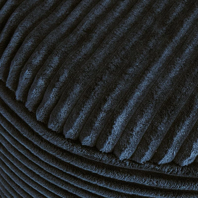 Ridgecrest Blue Plush Pouf, 20" 4 Ridgecrest Blue Plush Pouf, 20" - Image 2