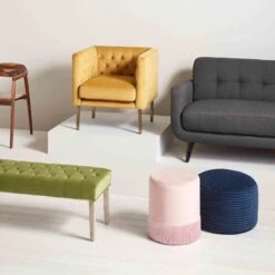 Ridgecrest Blue Plush Pouf, 20" 7 Ridgecrest Blue Plush Pouf, 20" -Furniture Series Store ridgecrest blue plush pouf 20 2