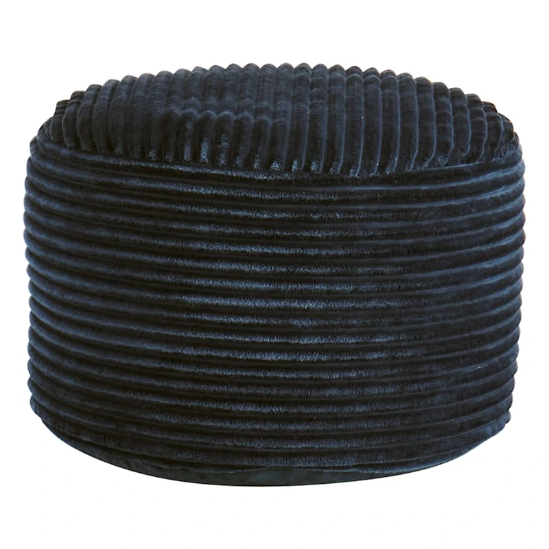 Ridgecrest Blue Plush Pouf, 20" 3 Ridgecrest Blue Plush Pouf, 20"