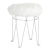 Rion Chrome Wire Vanity Stool/Padded White Faux Fur Seat 2 Rion Chrome Wire Vanity Stool/Padded White Faux Fur Seat -Furniture Series Store rion chrome wire vanity stool padded white faux fur seat