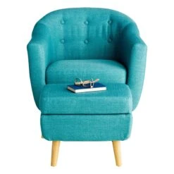 Rockwell Accent Chair & Ottoman Set, Teal 12 Rockwell Accent Chair & Ottoman Set, Teal -Furniture Series Store rockwell accent chair ottoman set teal 3