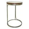 Round Clear-Top Metal C-Table, Small -Furniture Series Store round clear top metal c table small