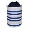 Round Collapsible Canvas Laundry Hamper With Drawstring Liner, Navy Blue 1 Round Collapsible Canvas Laundry Hamper With Drawstring Liner, Navy Blue -Furniture Series Store round collapsible canvas laundry hamper with drawstring liner navy blue