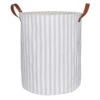 Round Fabric Striped Laundry Hamper With Handles, Medium -Furniture Series Store round fabric striped laundry hamper with handles medium