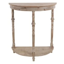 Rounded Turned Leg Wooden Console