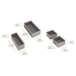 Set Of 4 Fabric Drawer Organizers, Black Herringbone -Furniture Series Store set of 4 fabric drawer organizers black herringbone 6