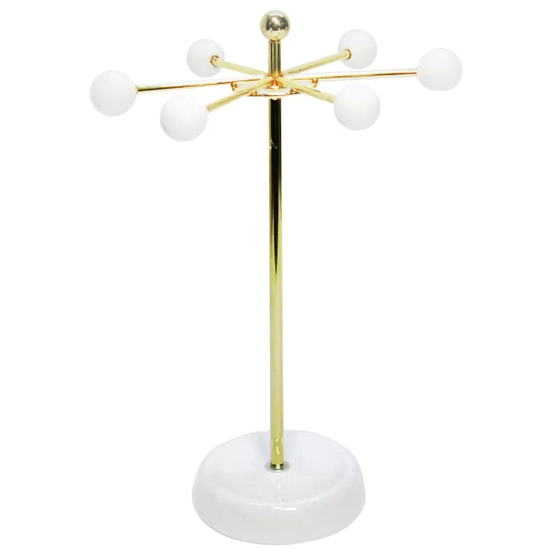 Sfera French White Ceramic & Gold Wire Jewelry Tree 3 Sfera French White Ceramic & Gold Wire Jewelry Tree