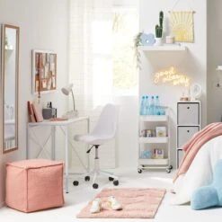 Sherpa Pouf, Peach 7 Sherpa Pouf, Peach -Furniture Series Store sherpa pouf peach 2