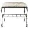 Silver & Ivory Vanity Bench -Furniture Series Store silver ivory vanity bench