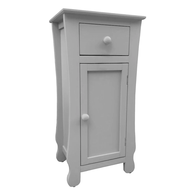 Theodore Grey 1-Drawer Cabinet End Table, 29" 3 Theodore Grey 1-Drawer Cabinet End Table, 29"